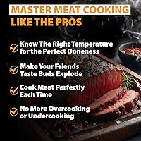 Vista 4 de Guía Internacional de Temperatura de Carne en Celsius + Imán con Gráfico de Cortes de Carnicero Res Cordero Cerdo Ternera Cocción USDA Temperatura