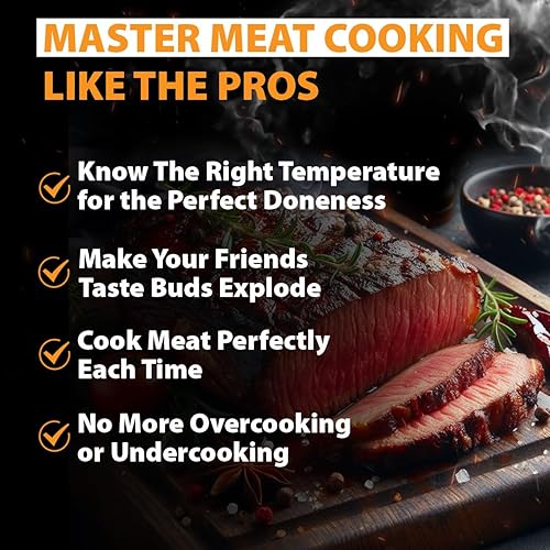 Miniatura 4 de La mejor guía de temperatura de carne + gráfico de cortes de carnicero imán de carne de res, cordero, cerdo y ternera, temperatura interna segura