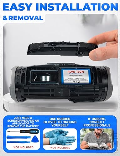 Miniatura 6 de Rome Tech Batería de repuesto para altavoces Bluetooth, alimentación de respaldo de enrutador, antorcha de mano eléctrica, unidad de instrumento,