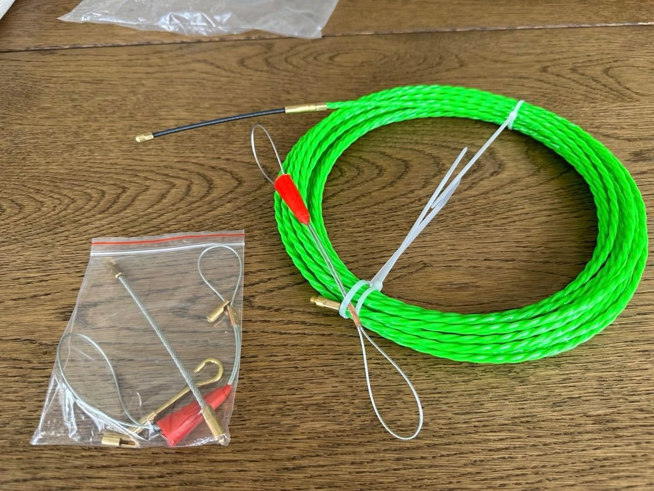 37FT Fish Tape Wire Puller Including 5Adapters- Durable Cable Retraction Aid for Electrical Work (12M)