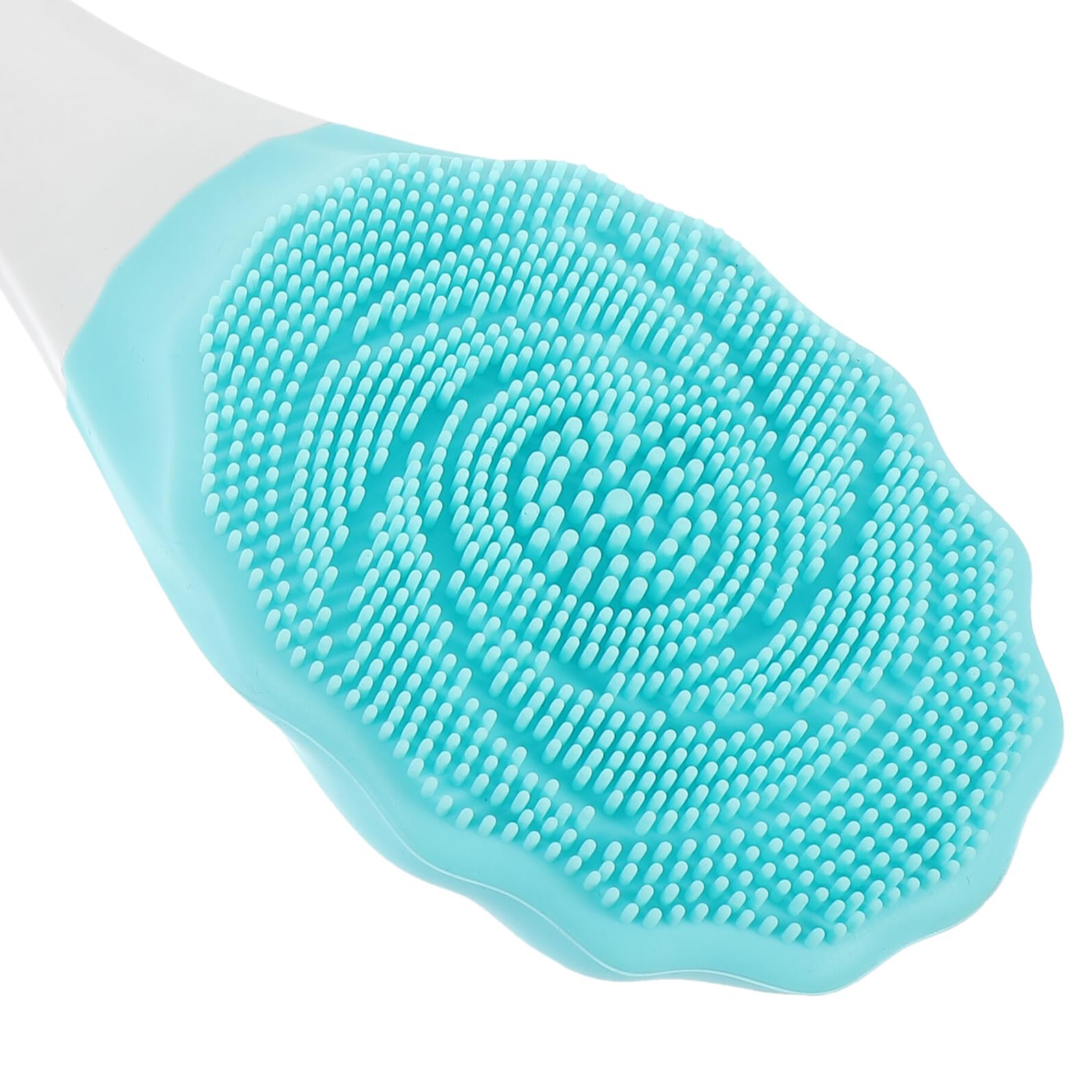 STOBAZA Spazzola per Doccia Elettrica Manico Lungo Spazzola per la Schiena in Silicone per Massaggio Corpo Strumento Pulizia Bagno Unisex Blu