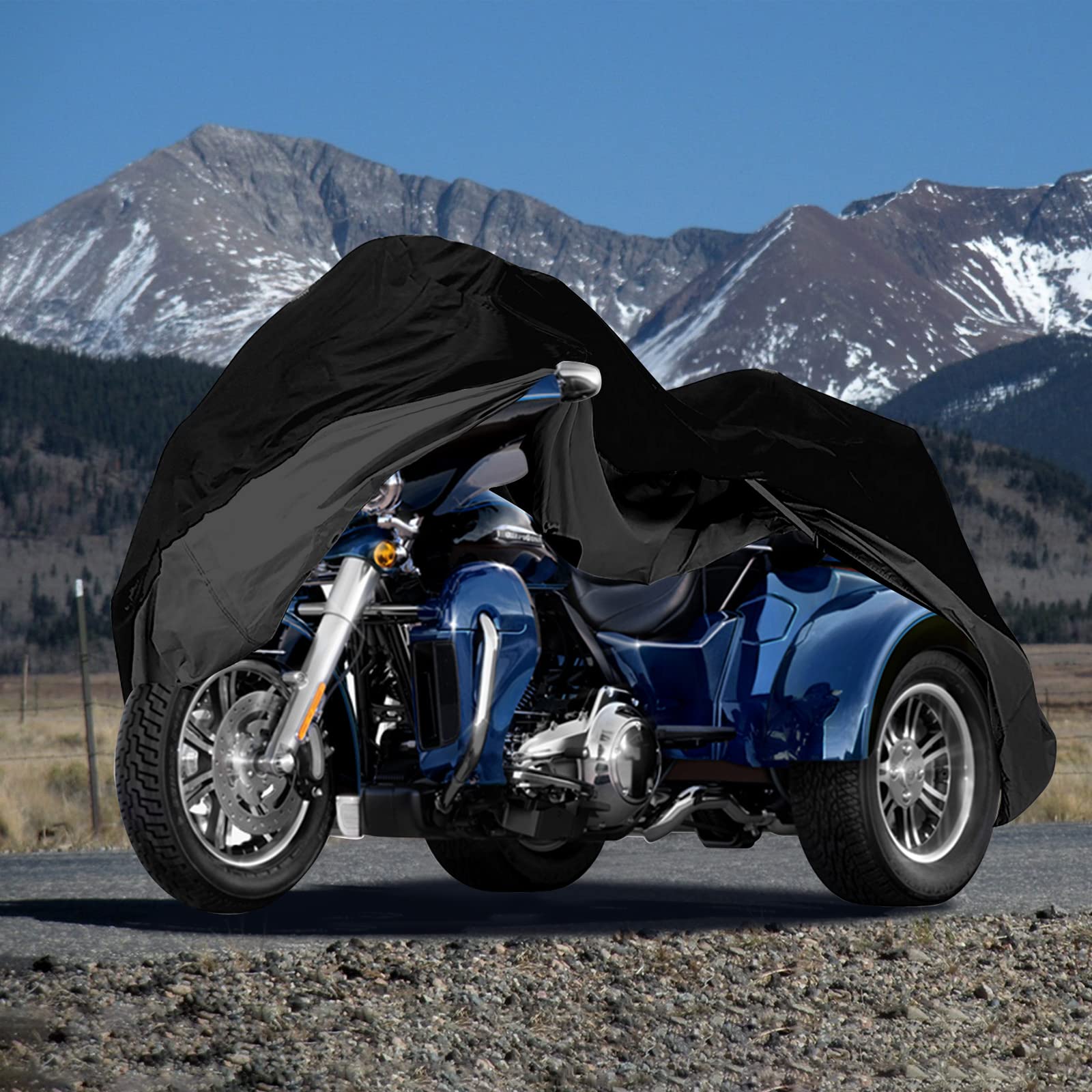 Housse de Moto à Trois Roues imperméable de Rechange en Tissu Oxford 420D, Housse Robuste avec Bandes réfléchissantes pour Protection Contre la Neige, la Pluie, la poussière, la grêle