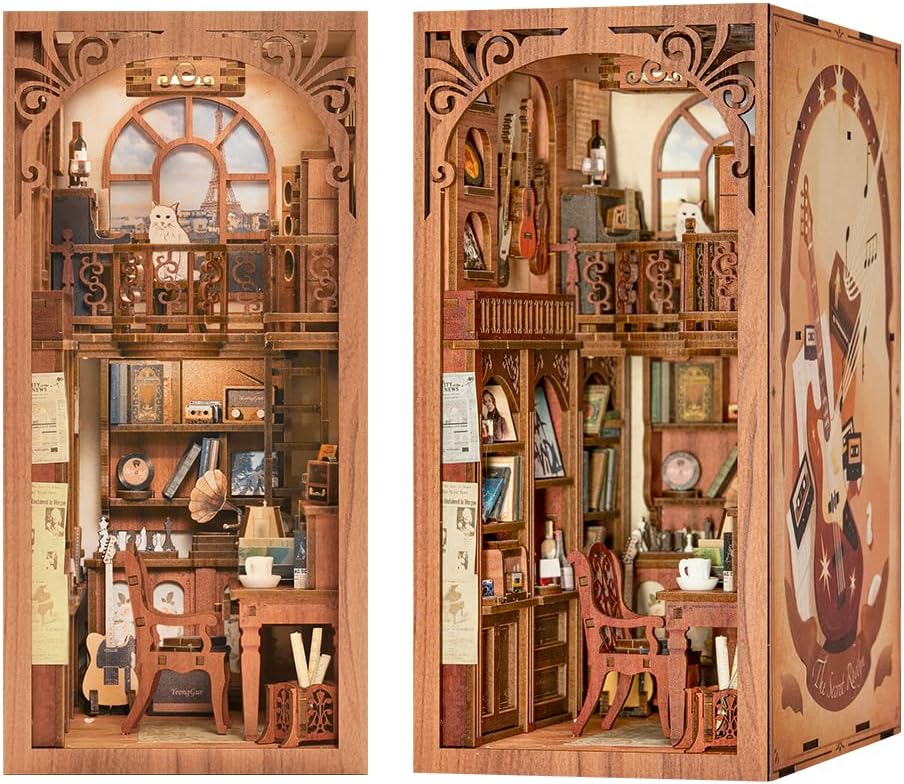 - CUTEBEE Book Nook Kit - DIY Miniature House Kit for Adults and Teens, Dollhouse Booknook Tiny House Model Build Bookshelf Decor, Gifts for Family, Friends