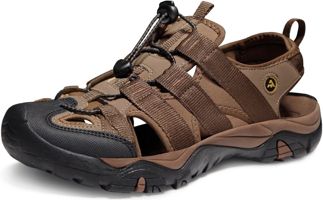 atika Men's Outdoor Hiking Sandals, Closed Toe Athletic Sport Sandals, Lightweight Trail Walking Sandals, Summer Water Shoes