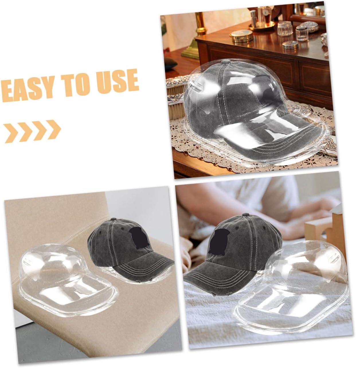 BESTOYARD 4pcs Baseball Hat Rack Storage Display Holder Cap Shaper Plastic Hat Storage Box