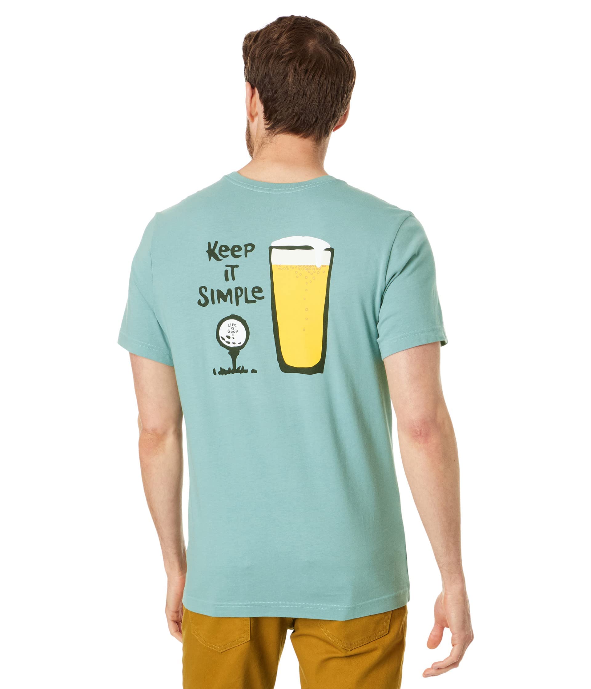 Life is Good Keep It Simple Golf & Beer Short Sleeve Crusher™ Tee Smoky Blue XL
