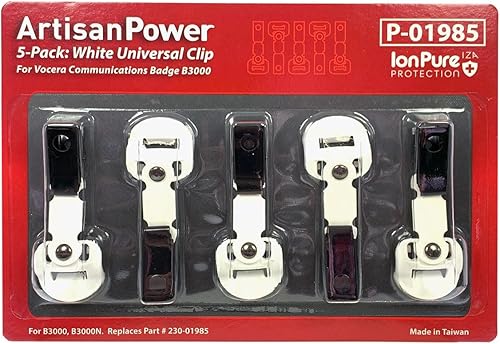 Miniatura 5 de Caja de 5 Clip Universal Blanco para Insignia de Comunicaciones Vocera B3000. 230-01985