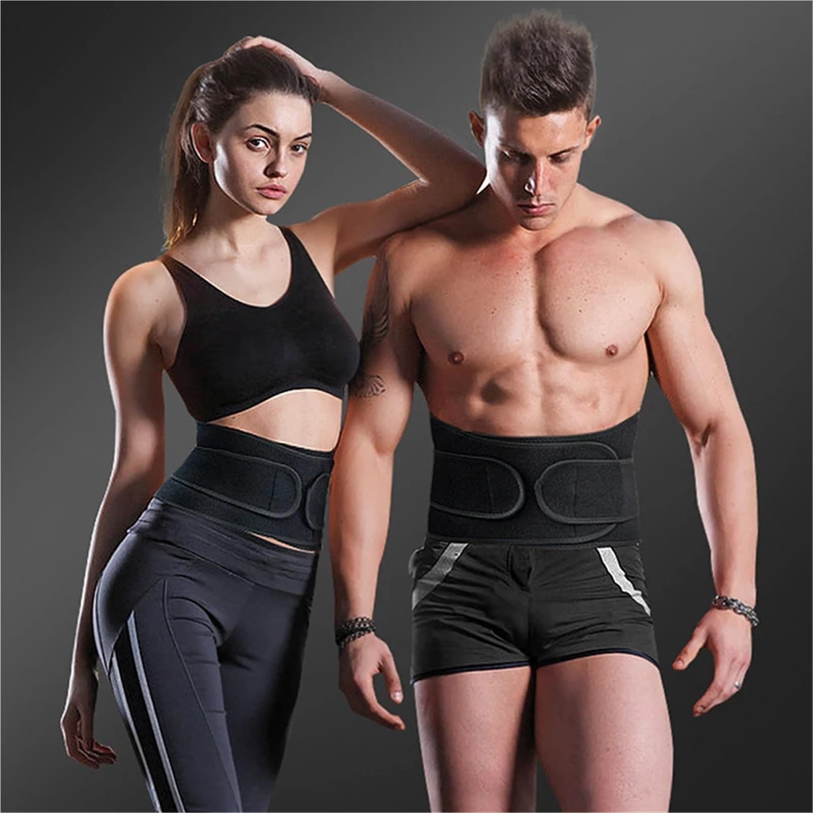 Ceinture de Leste Musculation Ceinture de soutien lombaire réglable for le sport, avec doubles sangles respirantes, unisexe