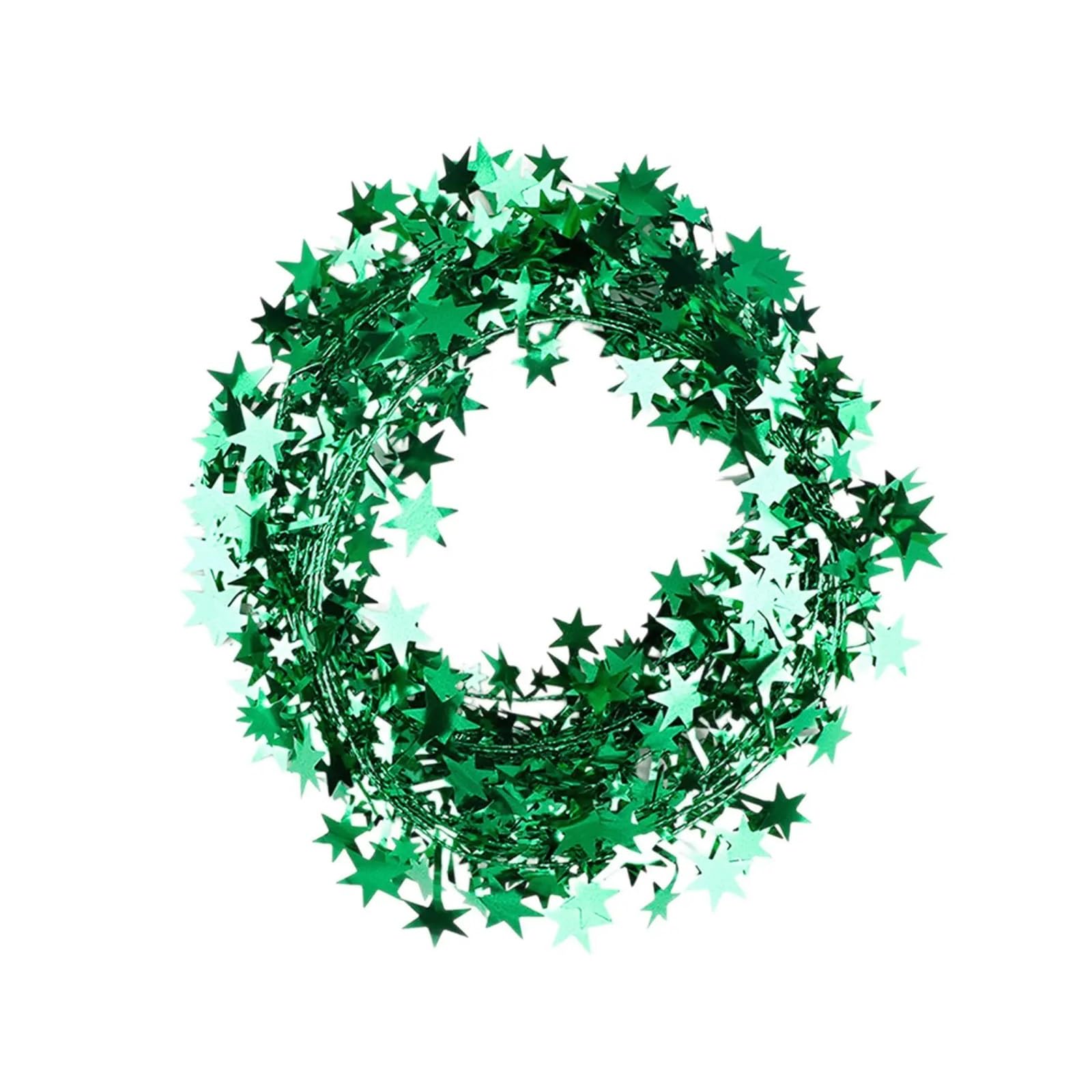 Yeobezn Tinsel Stars Wire Garlands 12PCS Christmas Wreath Reusable Iron Wire Star Vine For Porches Outdoor Party(Green)