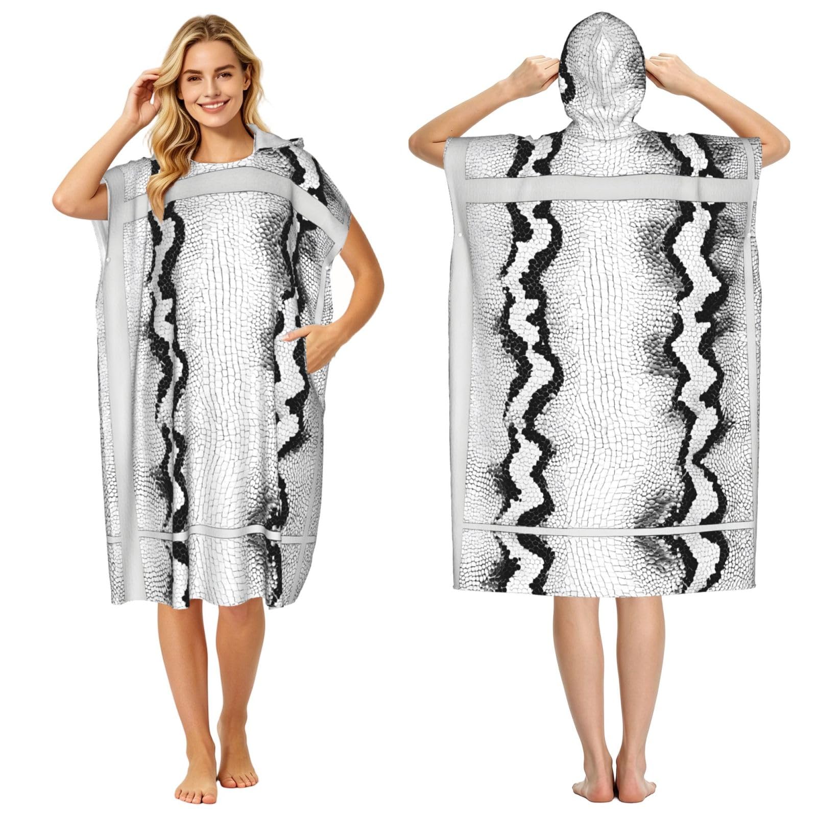 Poncho à capuche microfibre pour adulte, peignoir de plage absorbant léger