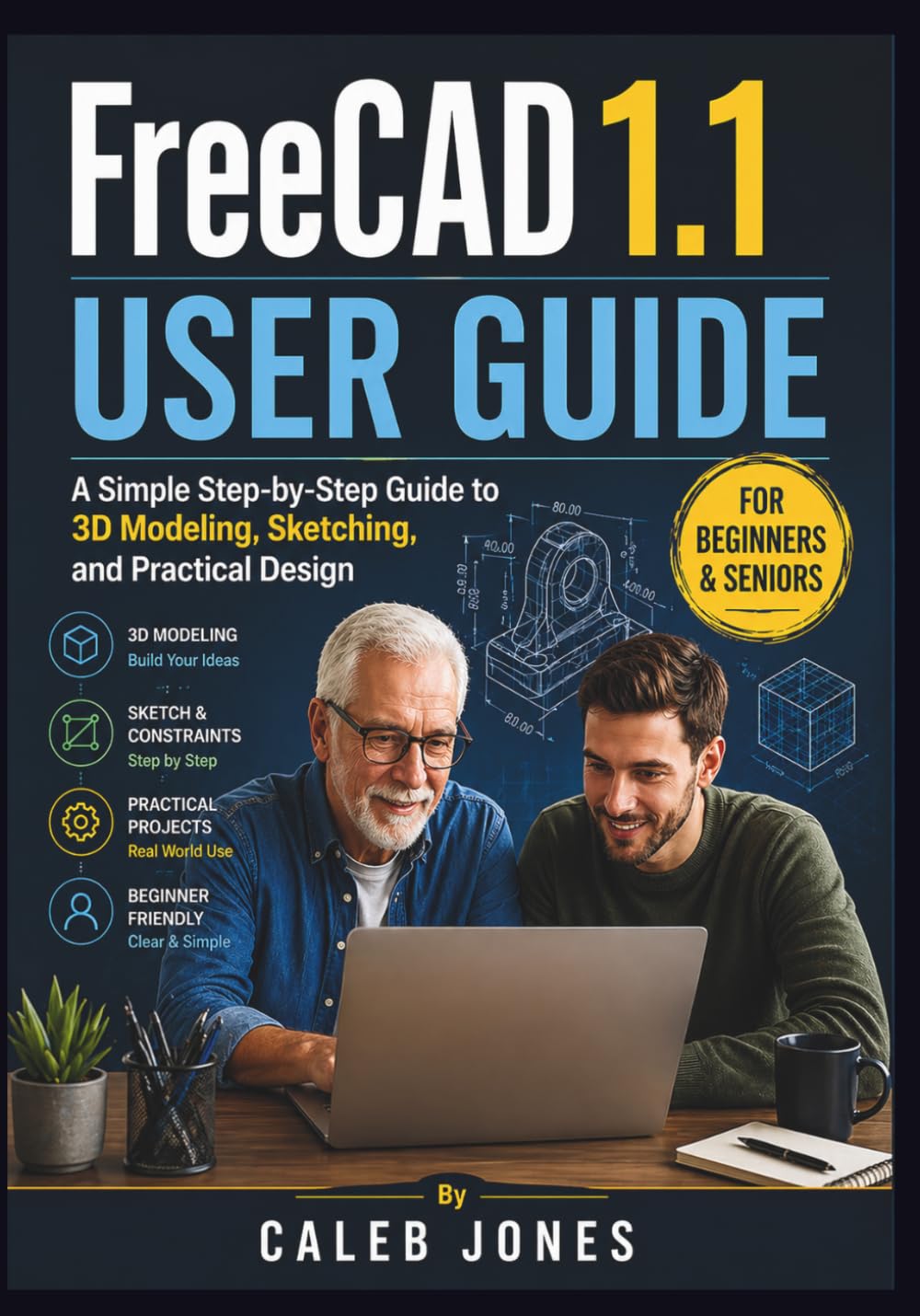 Freecad 1.1 user guide for beginners and seniors: A Simple Step-by-Step Guide to 3D Modeling, Sketching, and Practical Design