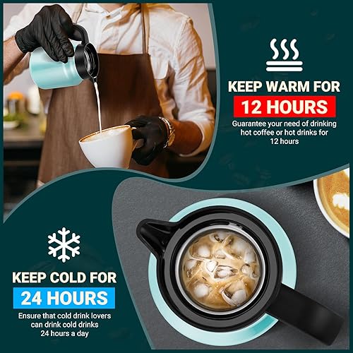 Miniatura 117 de Jarras térmicas de café de 51 onzas para mantener el calor/frío, jarra de café de acero inoxidable, jarra de agua aislada a prueba de polvo