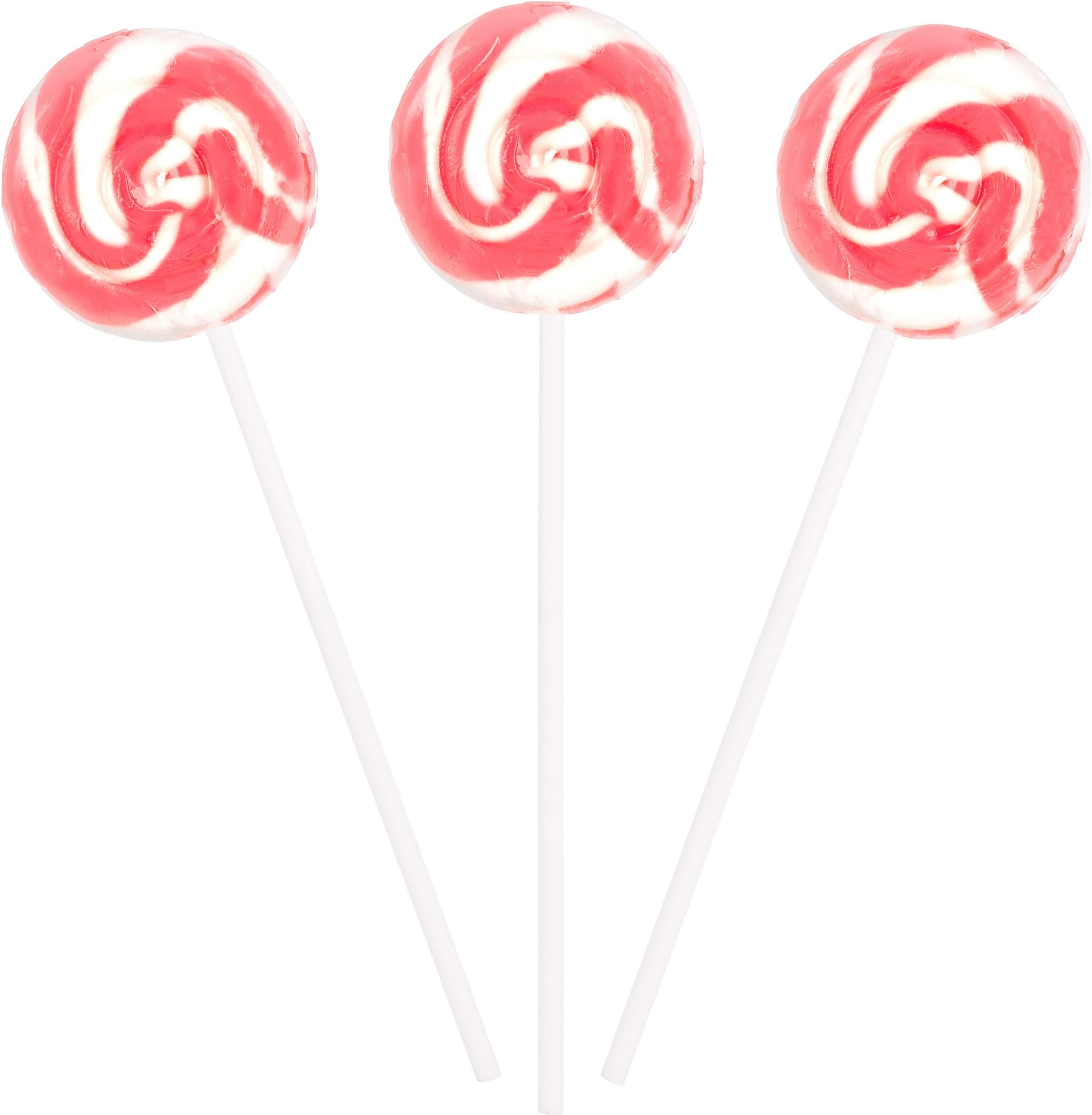Pink and White Swirl Lollipops - 40 Suckers - Strawberry