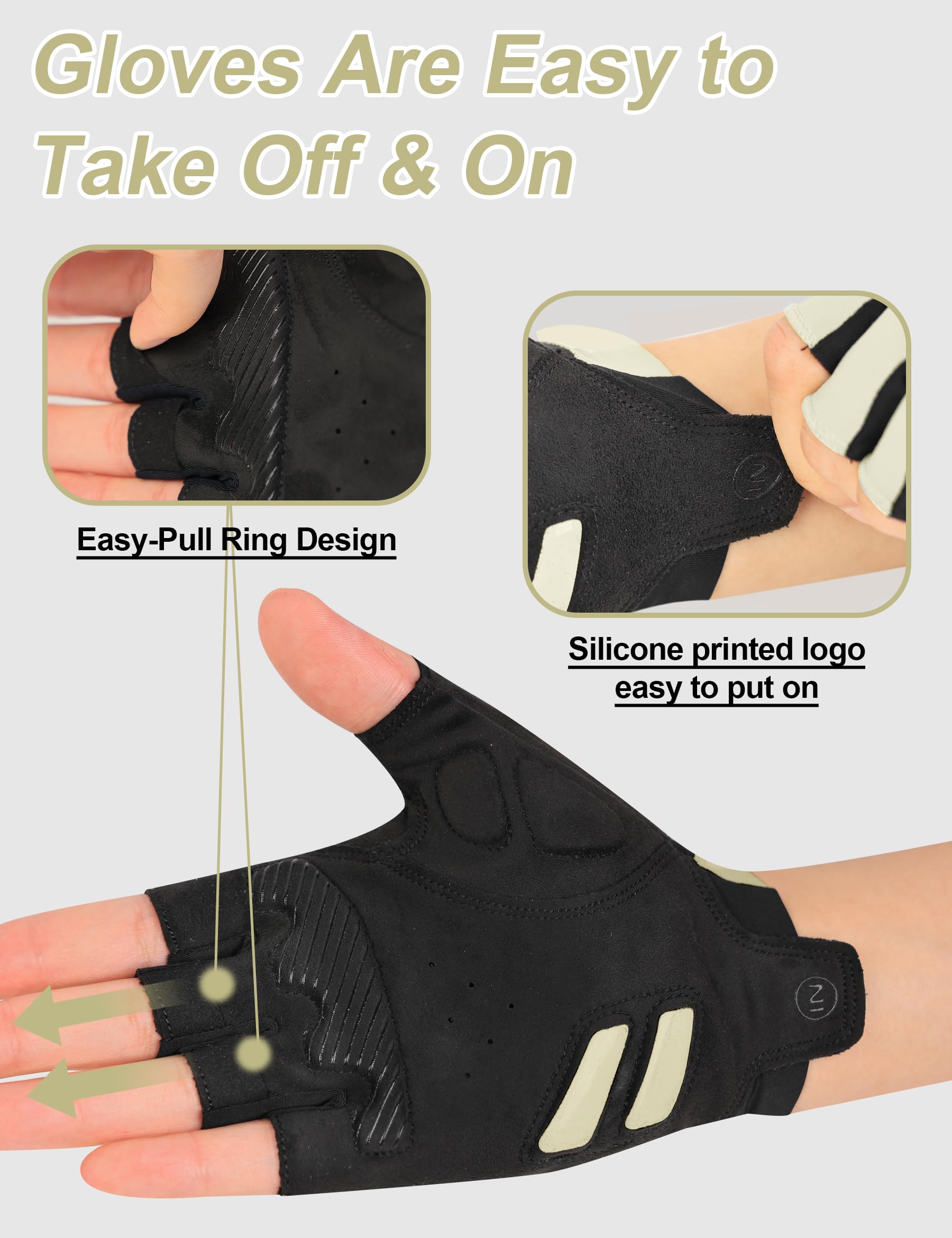 INBIKE Gants de Cyclisme VTT Demi Doigts Été Antidérapants Anti-Choc Homme Femme