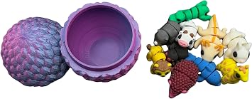 10 Pack Mystery Mini Animal Surprise Pack Includes 5, 10, or 20 Cute Collectible Figures in a Twistable Gemstone Dragon Egg Container Over 80+ Unique Mini Animals