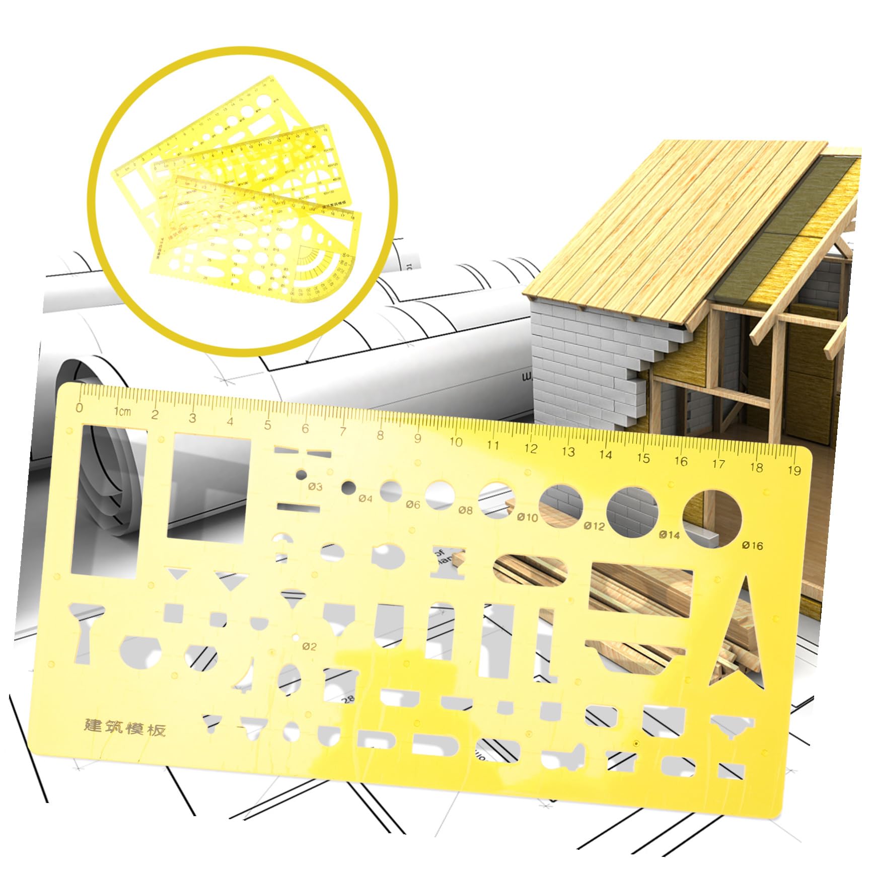 jojofuny 3 Sätze Geometrisches Schablonen Teilig Architektur Zeichenwerkzeuge Transparente Zeichenschablonen für Präzise Kreis und Ovalformen für Bau Ingenieurwesen und Technische