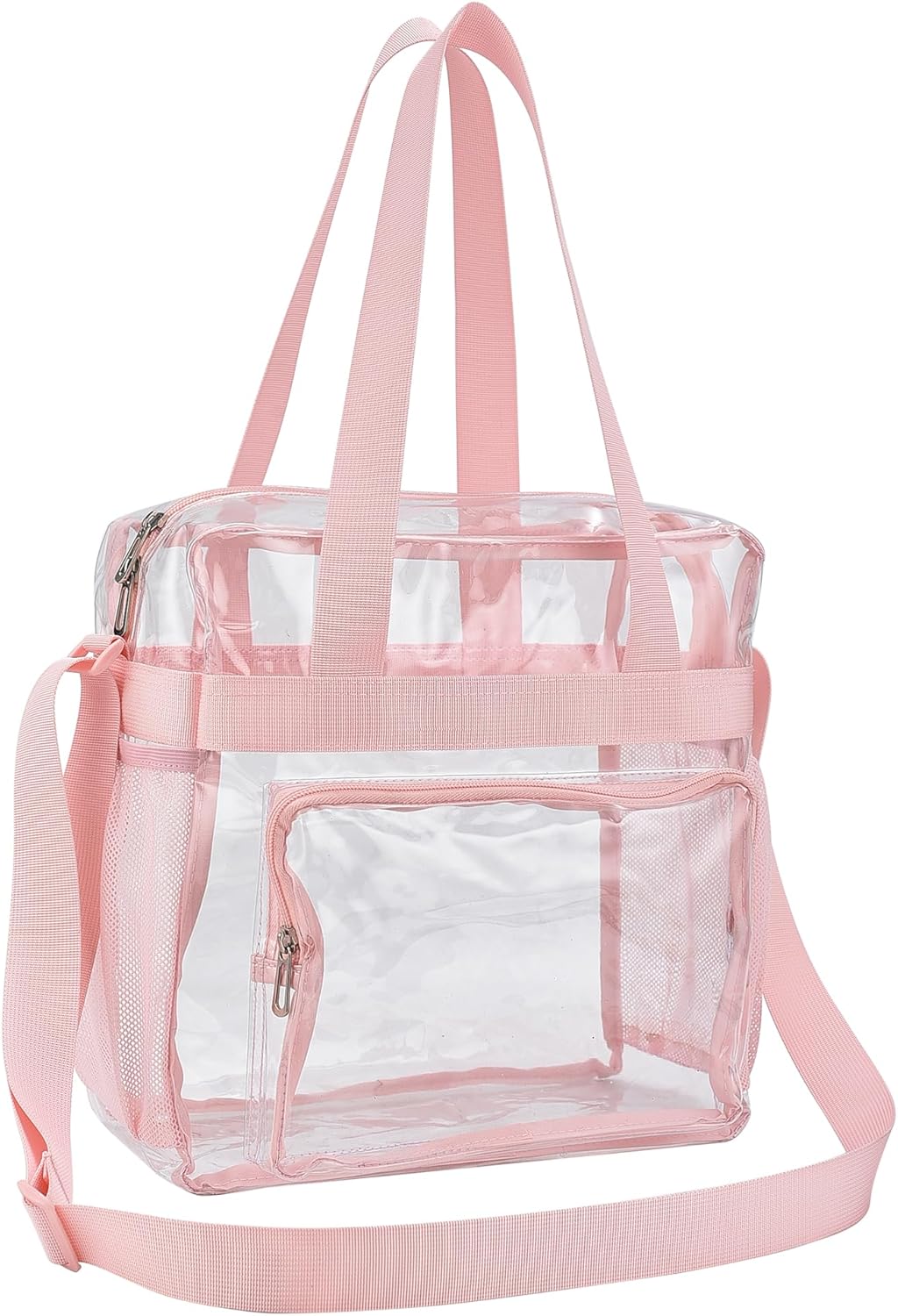Clear Bag for Stadium Events 12×6×12 Clear Gym Tote Bag with Front Pocket for Concert,Sport,Festival - Image 2