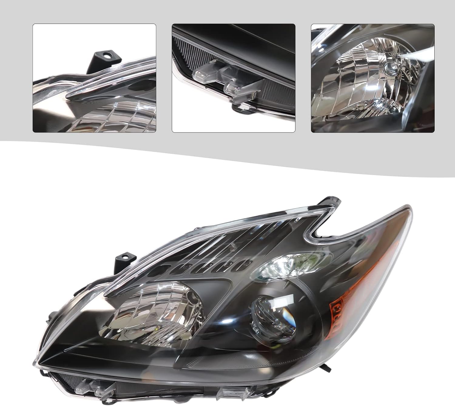 LYNICESHOP Front Headlight, Clear Headlight for Toyota Prius 2010 2011 Halogen Assembly Headlights, Assembly Replacement Factory Headlamp (Driver Side)