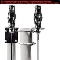 Vista 5 de HYS Muelle de barril resistente con montaje negro con SO239 (UHF hembra) para HF/VHF CB UHF macho (PL259) antena de fibra de vidrio, con orificio