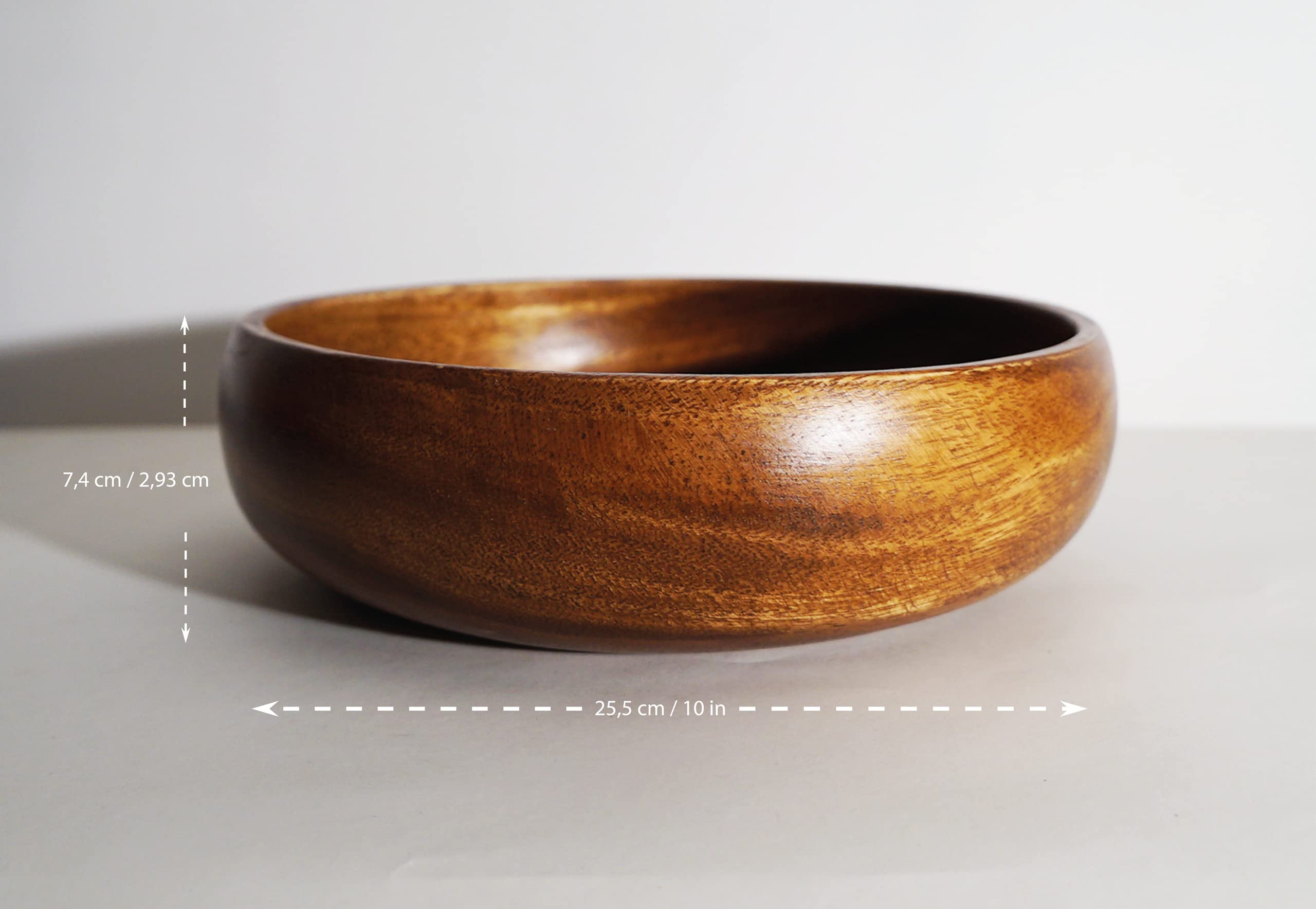 Genérico Set Ensaladera de Madera de Acacia compuesto por ensaladera de 23 cm, 6 Cuencos de 12 cm y 2 Cubiertos