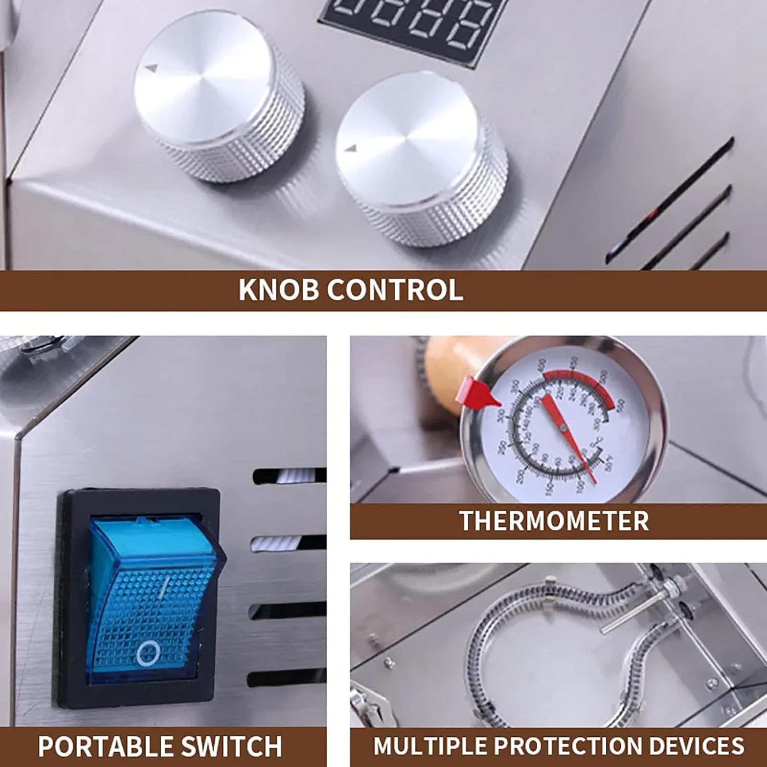 Tostatrice caffè domestica, tostatrice elettrica da 1200 W con termometro, velocità regolabile 1~66 giri/min Tostatrice professionale per chicchi di caffè, perfetta per tostare chicchi di ca