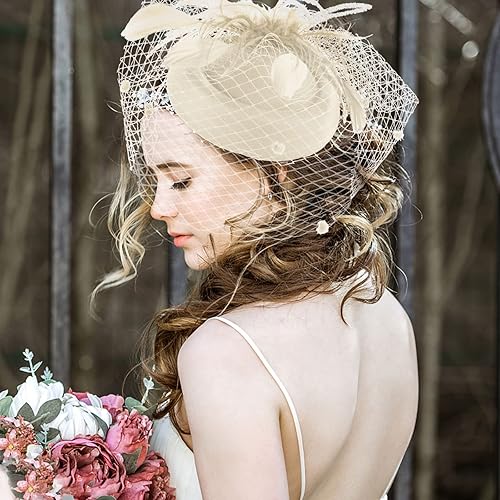 Miniatura 4 de Ibeauti Sombreros tocados con guantes de encaje Screentouch para mujer, fiesta de té, cóctel, boda, Derby, guantes cortos