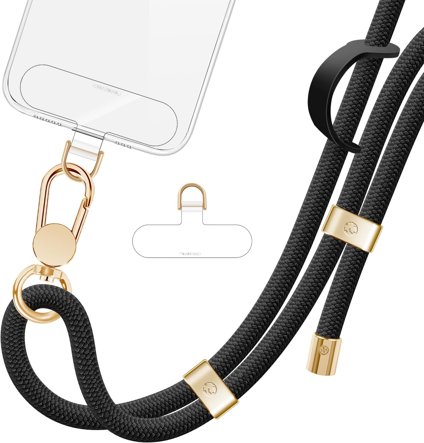 ROCONTRIP Phone Lanyard Crossbody Phone Strap Premium Neck Strap Adjustable Phones Lanyard with Upgrade Metal Buckle and 2 TPU Tether Tabs Compatible with Most Smartphones