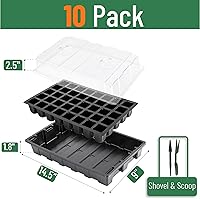 Vista 2 de Mr. Pen - Kits de bandejas de inicio de semillas, paquete de 10, 400 celdas en total, bandejas duraderas para germinación de plantas con cúpulas