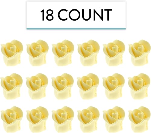 Miniatura 3 de Global Sugar Art Flores de pastel de azúcar rosa, amarillas, sin cable, muy pequeñas, 18 unidades por el chef Alan Tetreault.