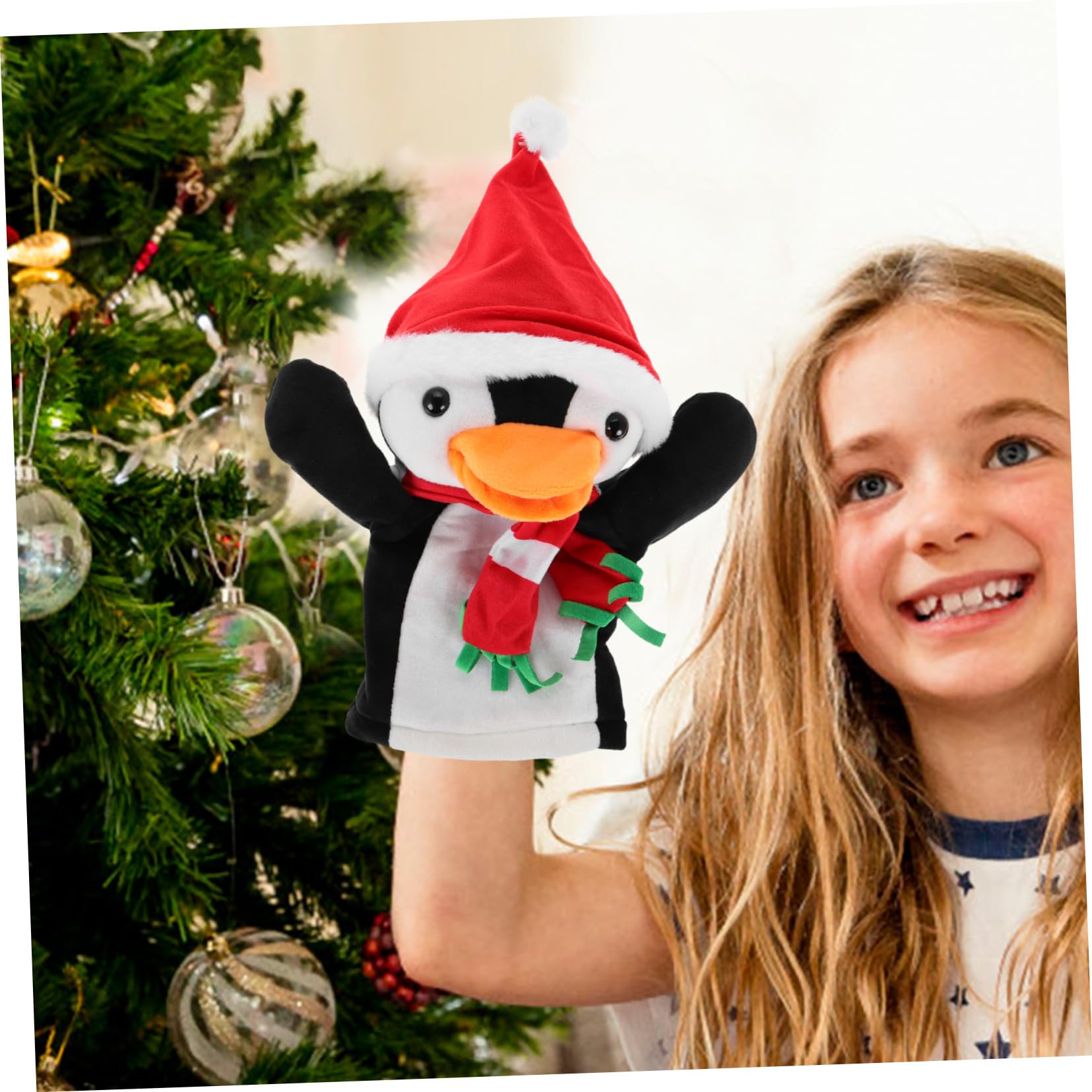 FRCOLOR 4 Pièces Marionnettes à Doigts Pingouin de Noël Peluche Douce Jouets Interactifs Parent-garçon Fille pour Raconter des Histoires Décorations Festives Mignonnes pour Garçons et