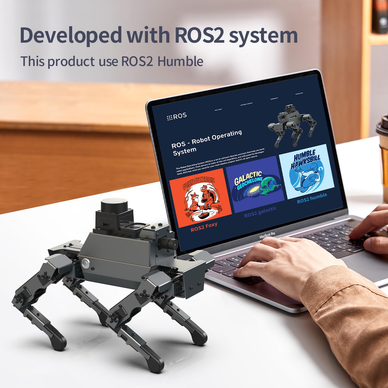 Yahboom ROS2 Robot Dog with RPi 5 AI Model Voice Embodied Intelligence OpenCV Programmable Bionic Quadruped AI Robotic Dog,for Educational Python Programming,Electronic Engineers(Without pi)
