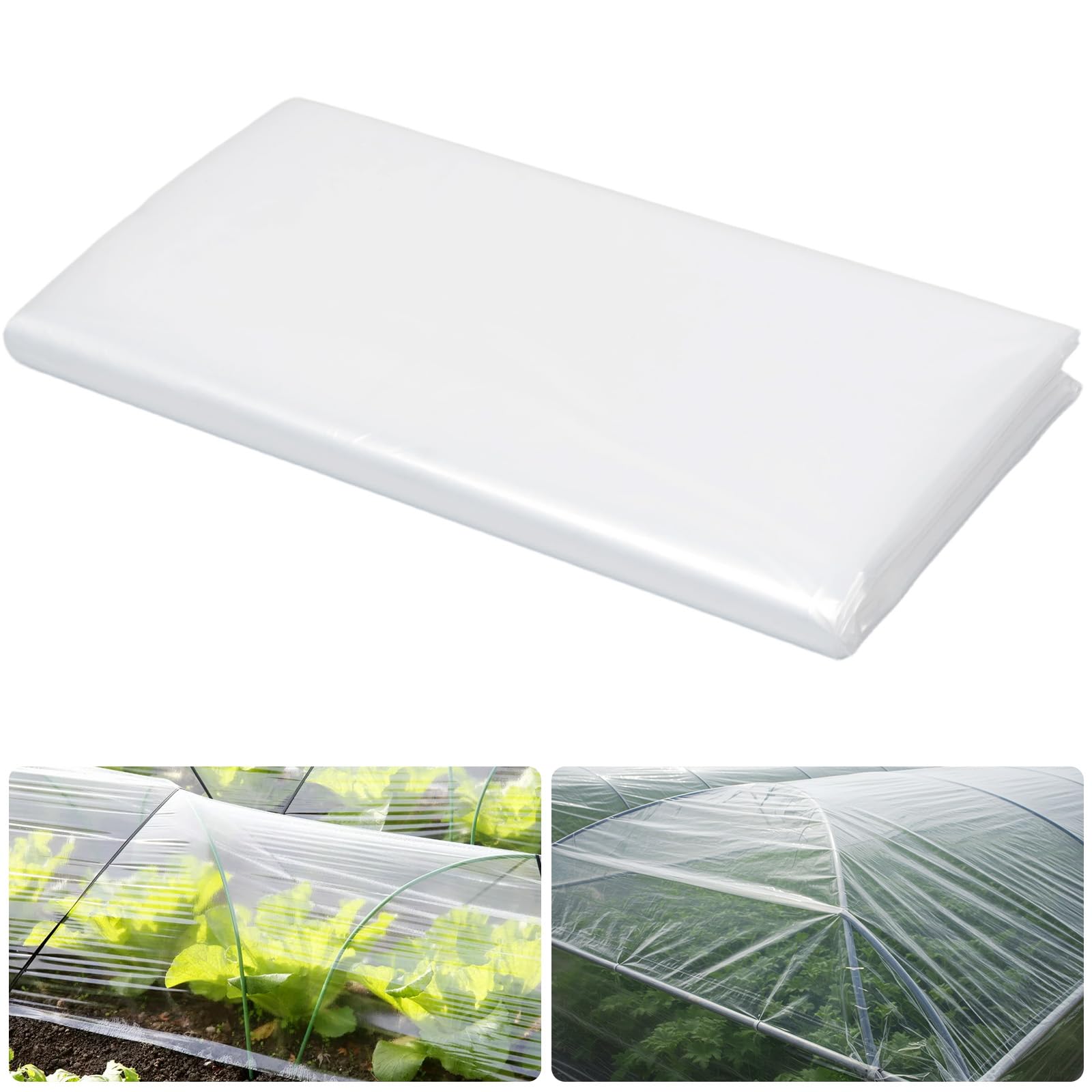 HX-pyahgtv 2 X 3M Heavy Duty Polythene Sheeting, Plastic Dust Waterproof Sheets,Garden Grow Polythene Cover Sheets for Gardening Insulation for Greenhouse,Agriculture,Garden,Painting Work