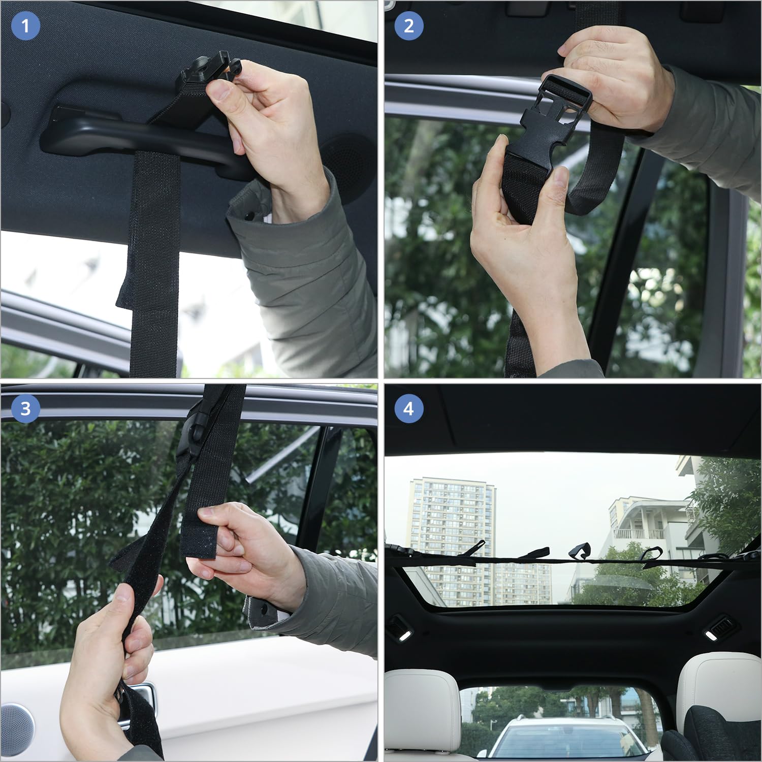 Lot De 2 Supports De Canne à Pêche Pour Voiture - Sangles Réglables Jusqu'à 220cm Pour SUV, Camion Et Camionnette