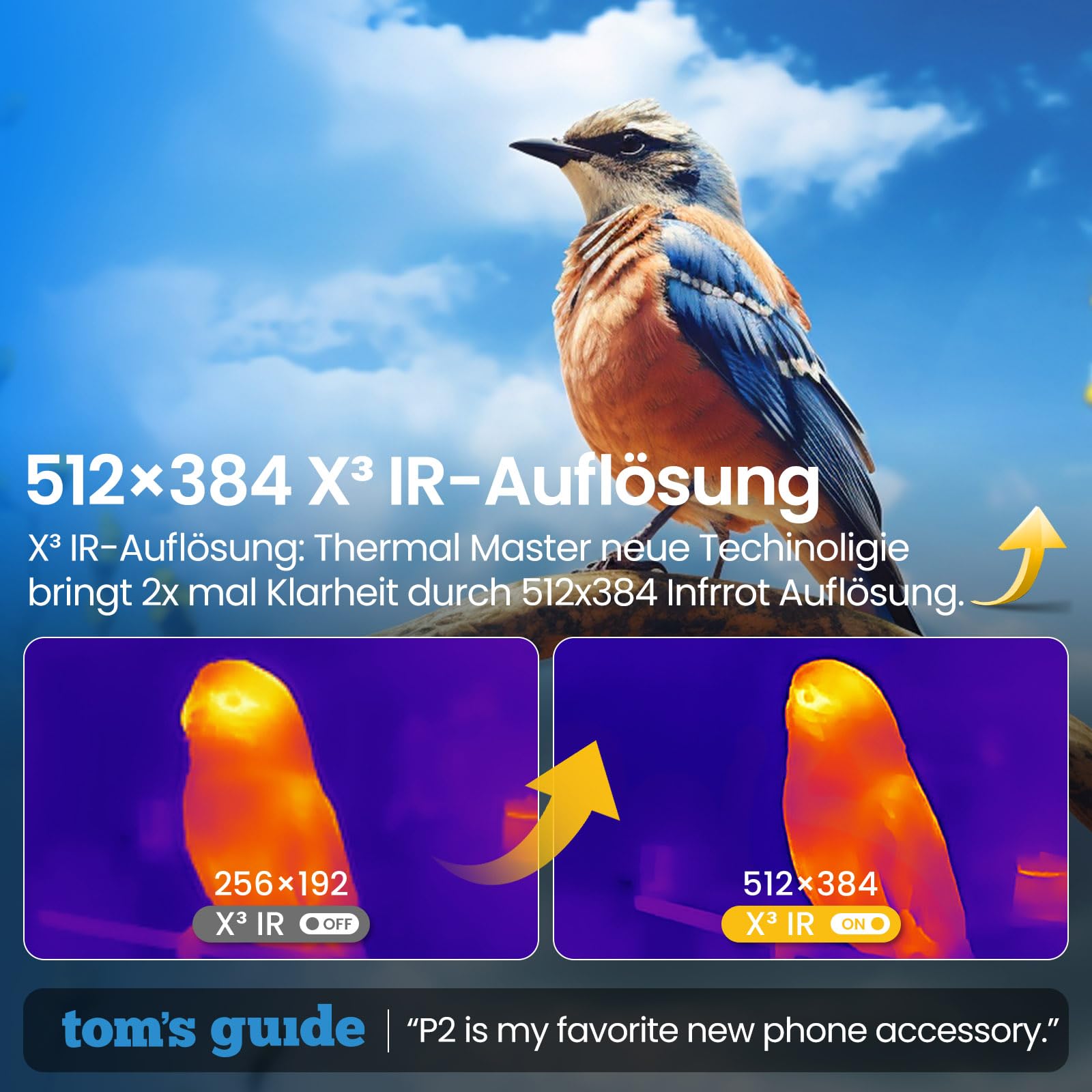 Wärmebildkameras Thermal Master P2 Wärmebildkamera Android Super IR-Auflösung 512x384, -20 bis 600℃ ±1.5℃ PCB Genauigkeit Infrarot Kamera mit Schutzcase 15x Zoom (nicht für iPhone15/16)
