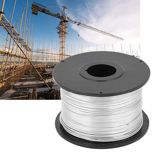 Miniatura 2 de 4pcs 360.9 ft 0.031 in acero Rebar Tie Wire, rollo de alambre de reserva, lazos de barra de alambre de barras de refuerzo para máquina automática de