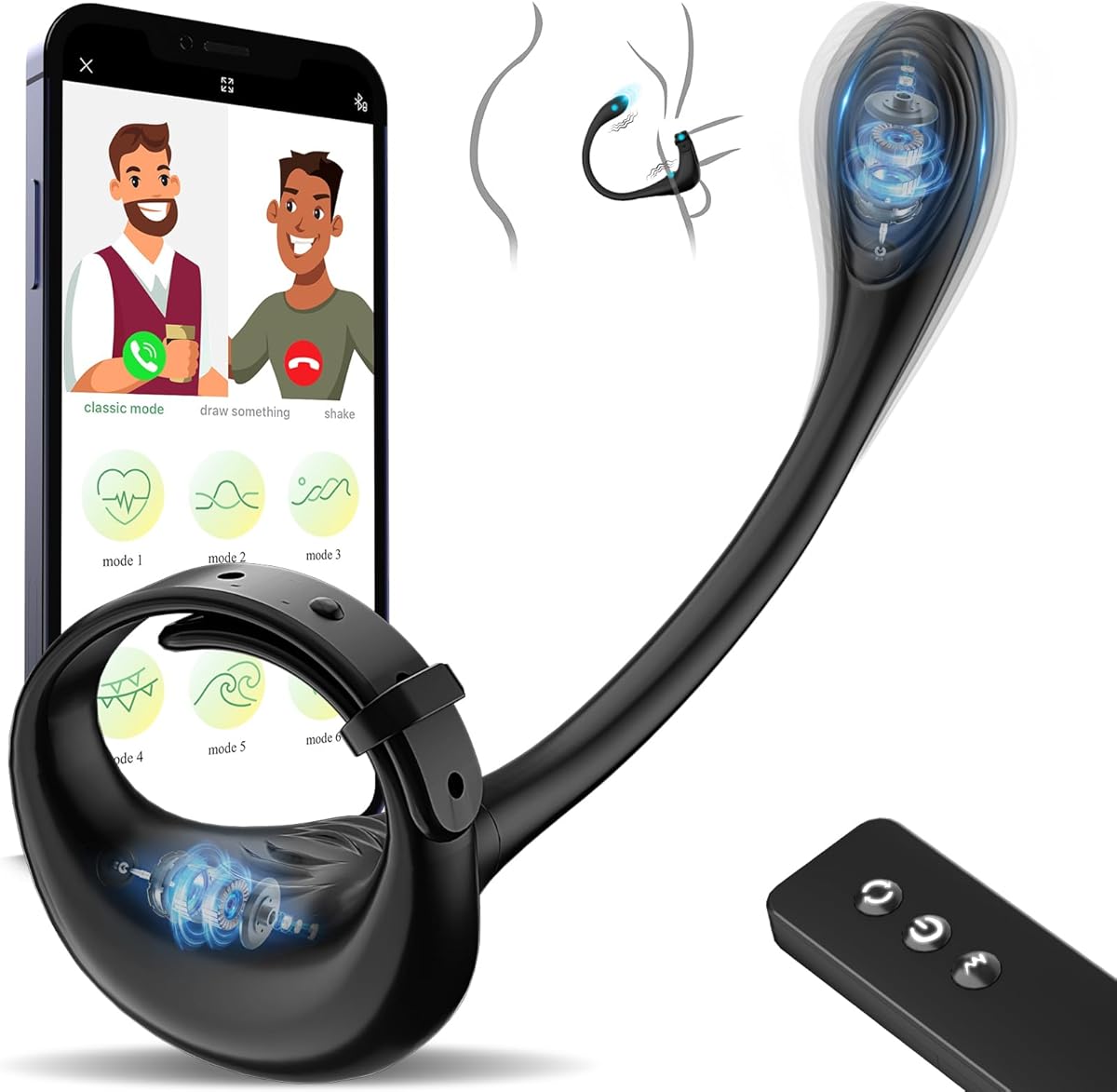 Sex Toys for Men Cock Penis Ring - Anal Vibrator Dildo Butt Plug Male Prostate Massager Adult Toy with 10 Vibration, APP Remote Control Sex Toys4mens UK Erotic Wellness & Massager for Gay Couples