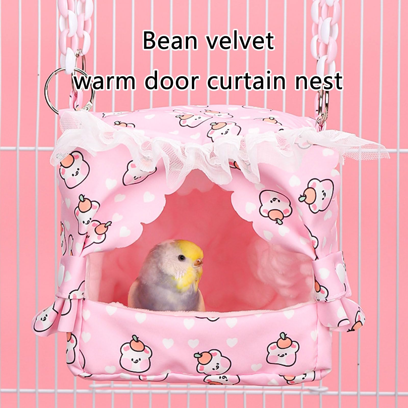 Perchoir pour oiseaux - Tente de lit pour perroquets - Fournitures de conure - Couverture en fourrure pour petits et grands perroquets - Jouet balançoire pour grands oiseaux - Perchoir pour
