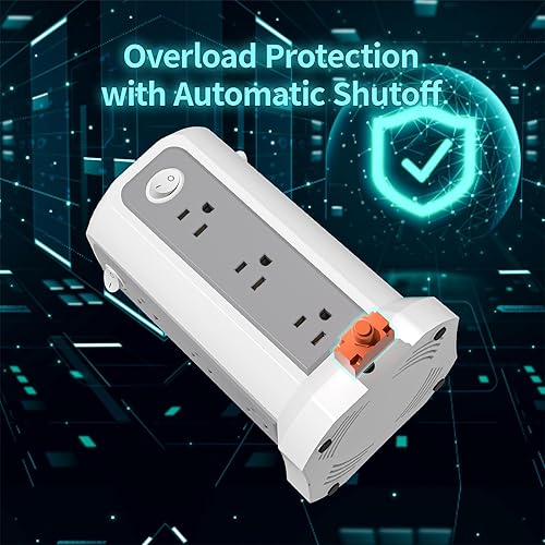 Miniatura 4 de Torre de regleta protectora contra sobretensiones con puerto USB C (PD18W), cable de extensión de 10 pies con 12 salidas de CA, 5 puertos de carga