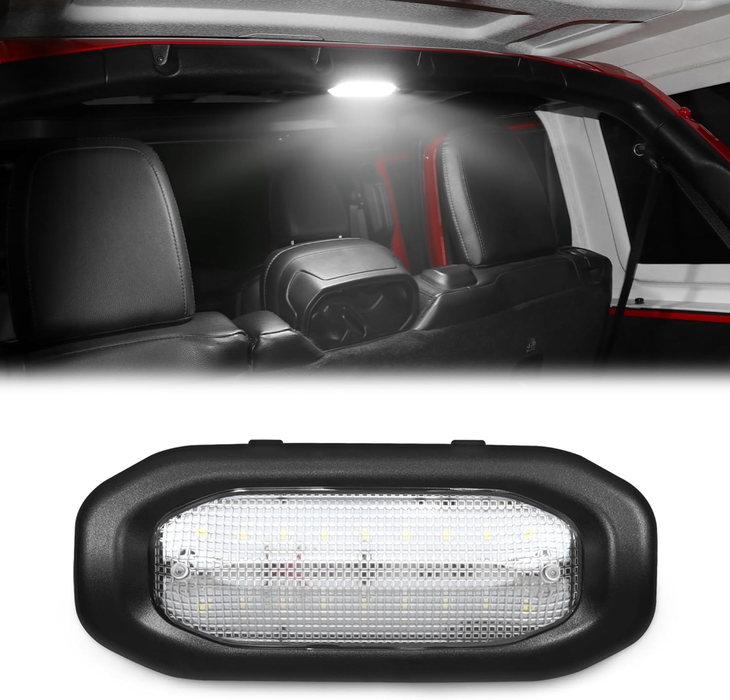 Interior Light Rear Dome Light Replacement Compatible with 2018-2026 Jeep Wrangler JL Accessories 2/4 Door, Trunk Compartment Light for Jeep Accessories, 30 LED 6500K