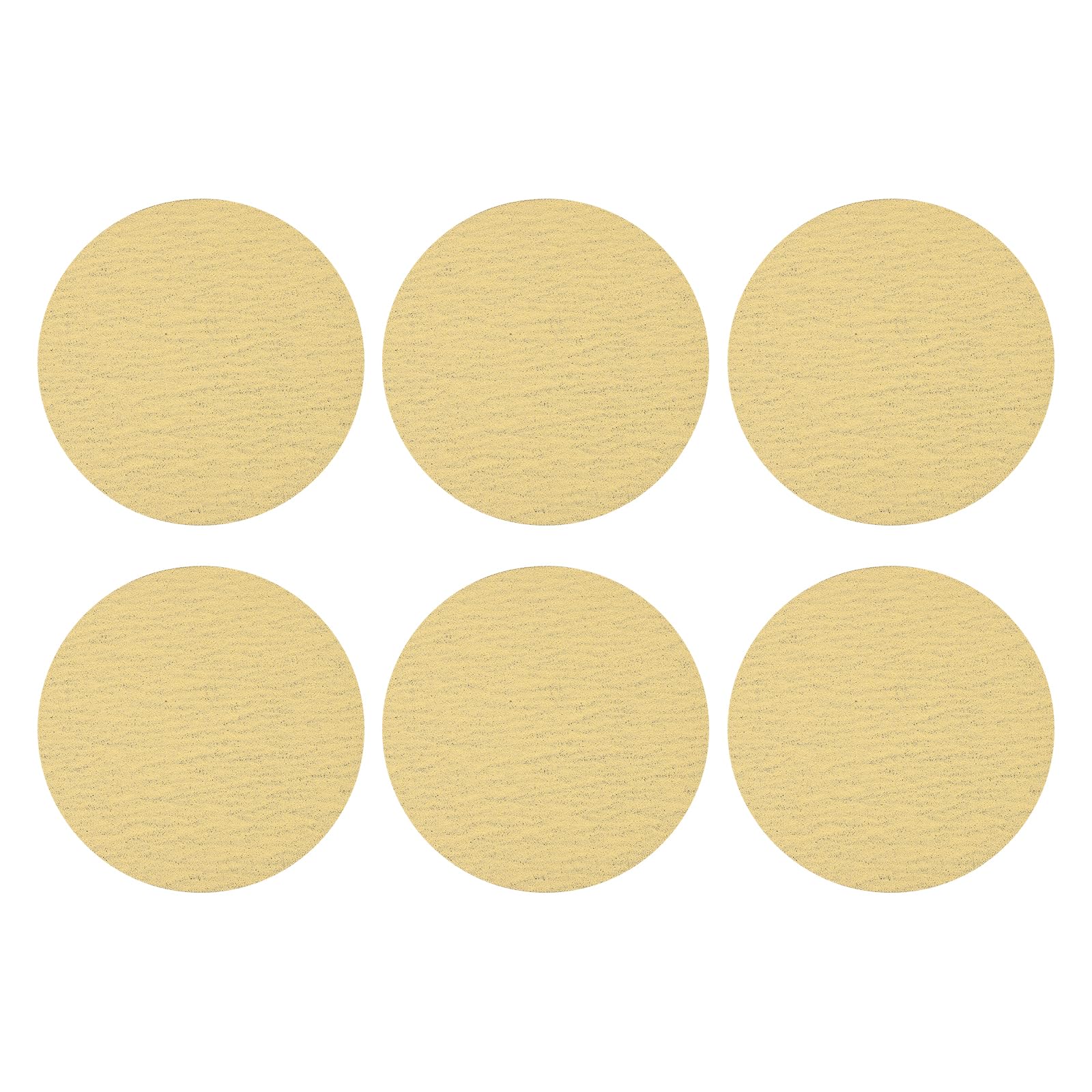 sourcing map 10 Pcs 125mm (5 Inch) Sanding Discs, 120 Grit Hook and Loop Sandpaper, No-Hole Aluminum Oxide Orbital Sander Sandpaper for Woodworking Automotive Metal Polishing, Yellow