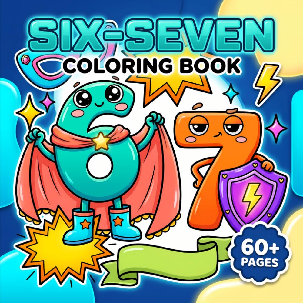 Six-Seven Coloring Book: Over 60 Coloring Pages for Kids, Teens and Adults