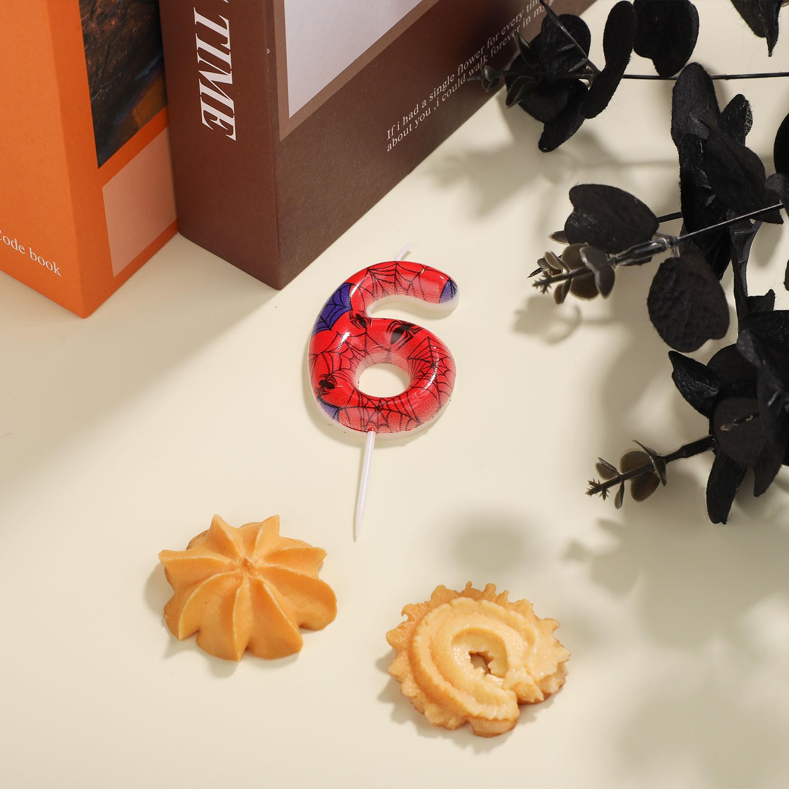 Bougies D'Anniversaire Sur Le Thème De L'Araignée, Bougie Numéro De Grille Bougie De Décoration De Gâteau Pour Fête D'Anniversaire De Garçon Fournitures De Fête D'Halloween (4