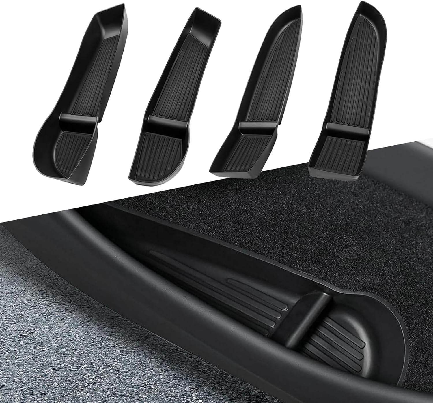 Door Pocket Liner for 2025 2026 Tesla Model Y Juniper, Door Side Organizer, 4PCS TPE Waterproof Front and Rear Door Insert Storage Box for New Model Y Juniper Interior Accessories(Black)