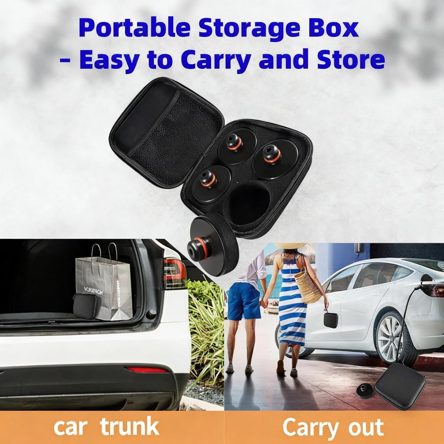 Chirano Lifting Jack Pads Compatible with Tesla Model 3/S/X/Y/Y Juniper, 4 Pucks with a Storage Case, Accessories for Tesla Vehicles 2013 to 2026
