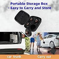 Vista 4 de Chirano Almohadilla de Gato de Elevación para Tesla Model 3/S/X/Y/Y Juniper, 4 Discos con Estuche de Almacenamiento, Accesorios para Vehículos Tesla