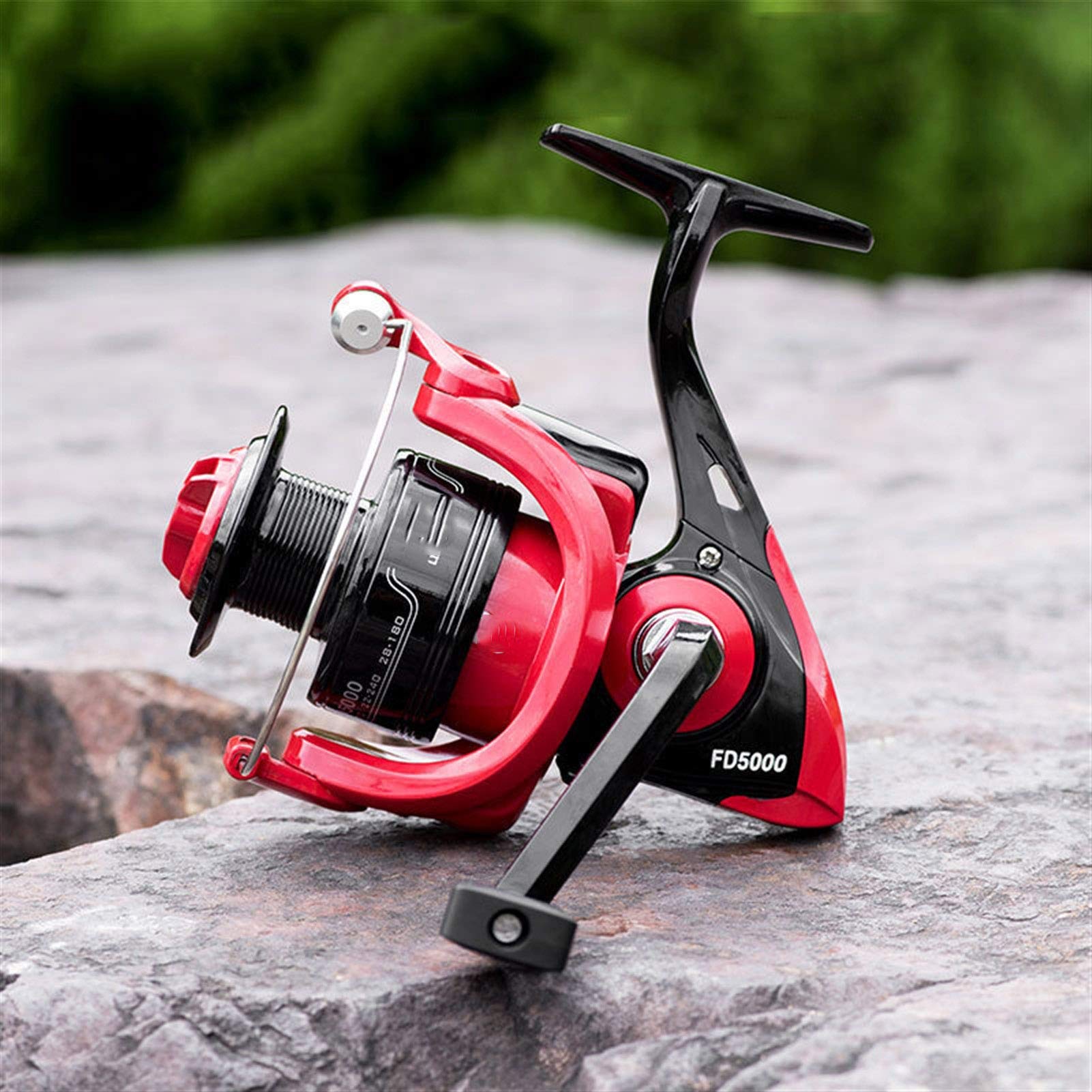 Fishing Reels Fishing Reel FD Series Metal Bearing Brake Force Above 5KG Fresh Water And Salt Water Left/Right Interchangeable Spinning Wheel for Inshore Boat Rock Freshwater Saltwater (Red 8)