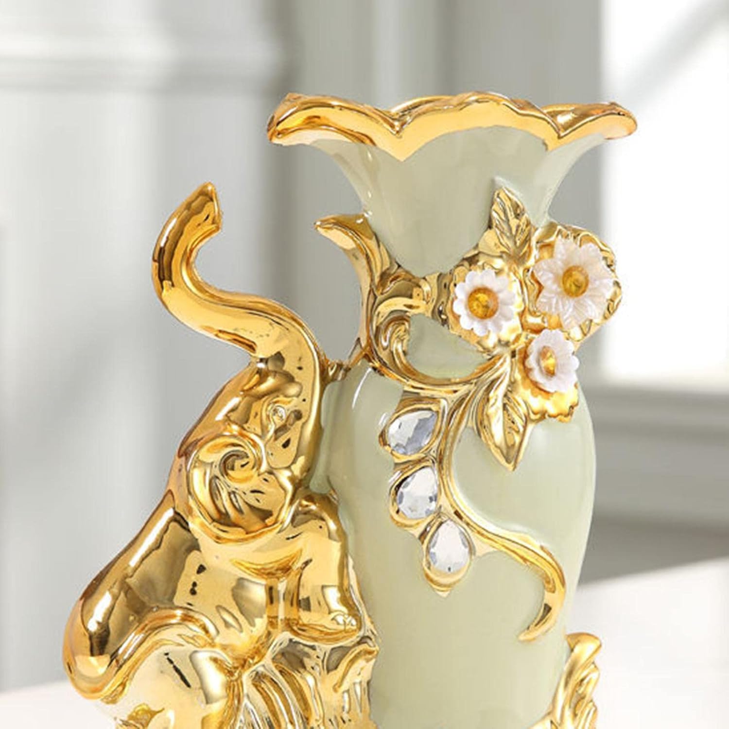 Ceramic Flower Vase for Home Decoration, Left Elephant