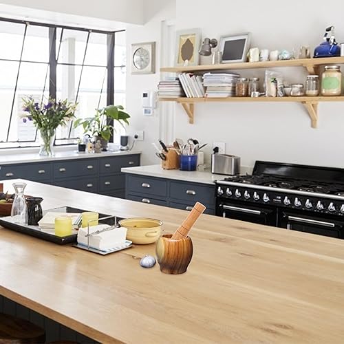 Miniatura 9 de Maja de madera, 2 piezas, barra de molienda de alimentos, mortero de madera, puré de papas, condimento, barra de harina, purés de harina, barra de