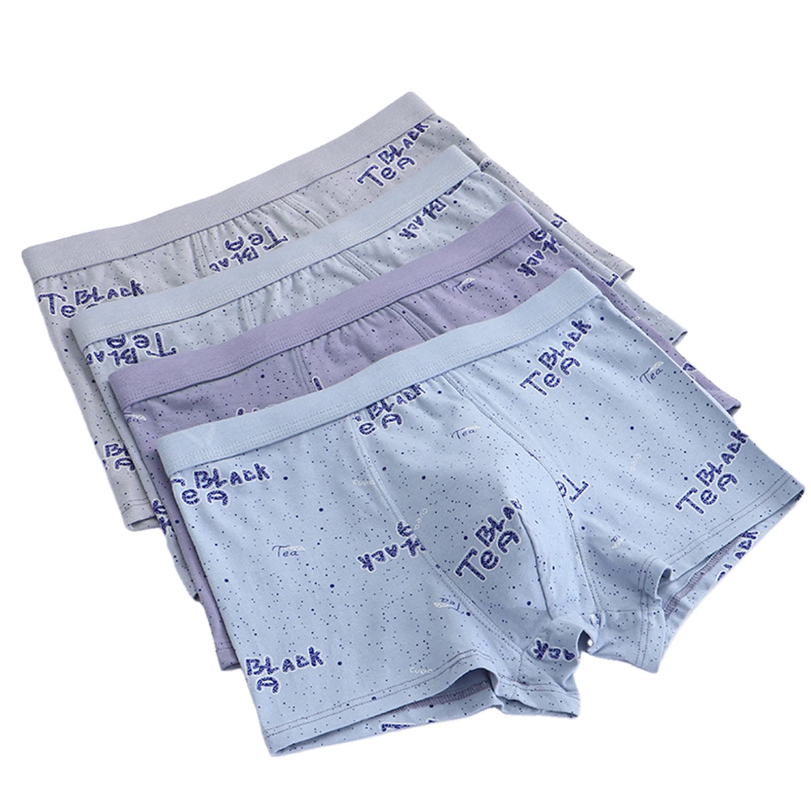 Calzoncillos Hombre Calzoncillos del Boxeador De Color De La Ropa Interior De Los Hombres De Algodón Puro Sin Costuras Laterales 4 Piezas