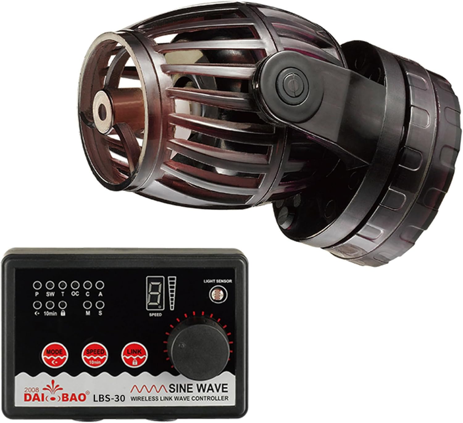 1600 GPH 24V Propeller Wave Maker Pump - ECO Quiet Sine Wave Circulation Pump with Digital Controller for Marine & Coral Reef Aquariums